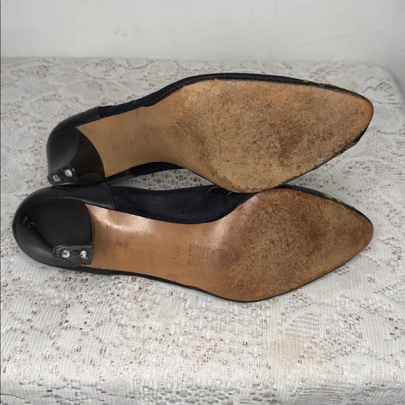 Valmy Moda VINTAGE Italy blue mesh embroidered celestial motif sz 8.5 - Picture 7 of 8